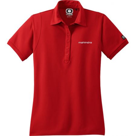 20-LOG101, Small, Red, Right Sleeve, None, Left Chest, Mahindra.